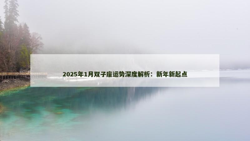 2025年1月双子座运势深度解析：新年新起点