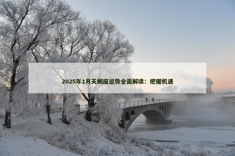 2025年1月天蝎座运势全面解读：把握机遇