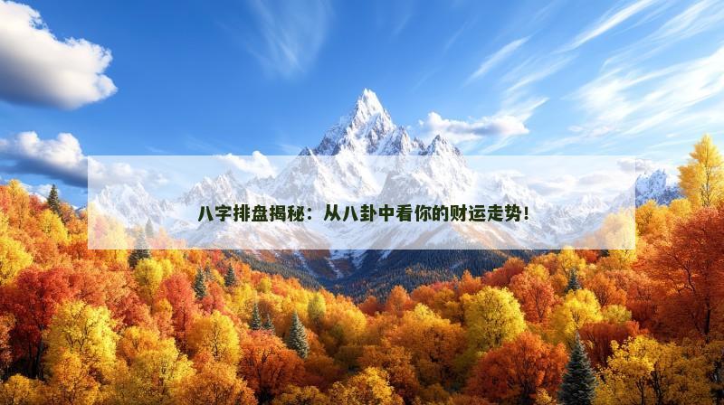 八字排盘揭秘：从八卦中看你的财运走势！