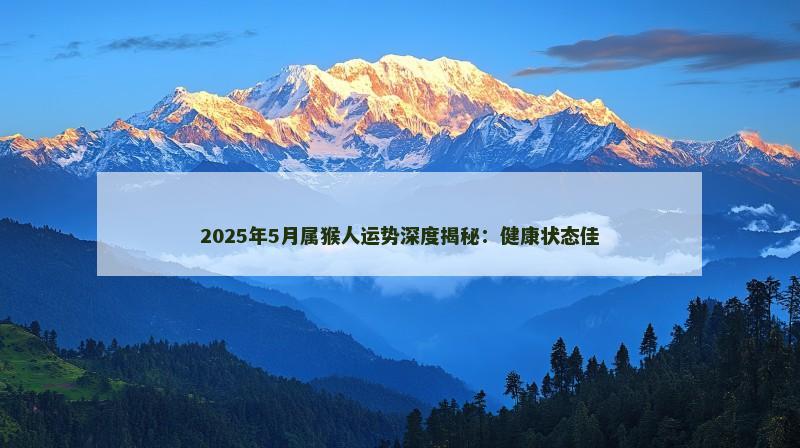 2025年5月属猴人运势深度揭秘：健康状态佳